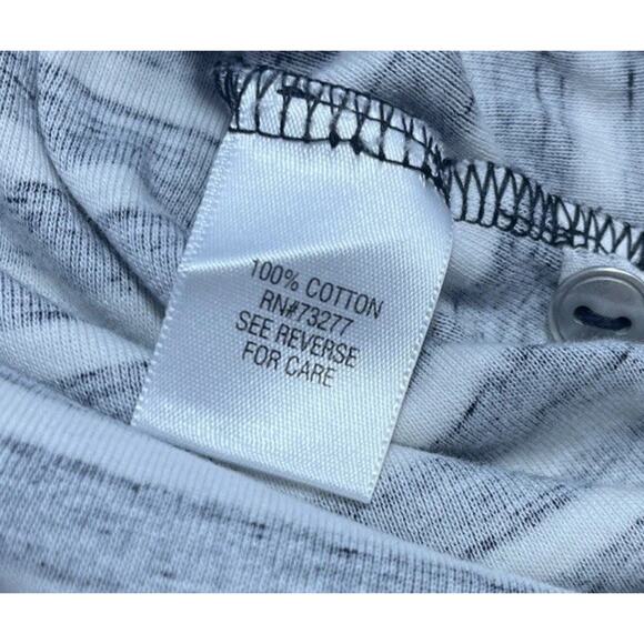 Croft & Barrow Black/White Striped Roll Tab Sleeve Pullover Top Blouse Size M - Picture 7 of 7